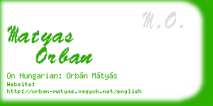 matyas orban business card